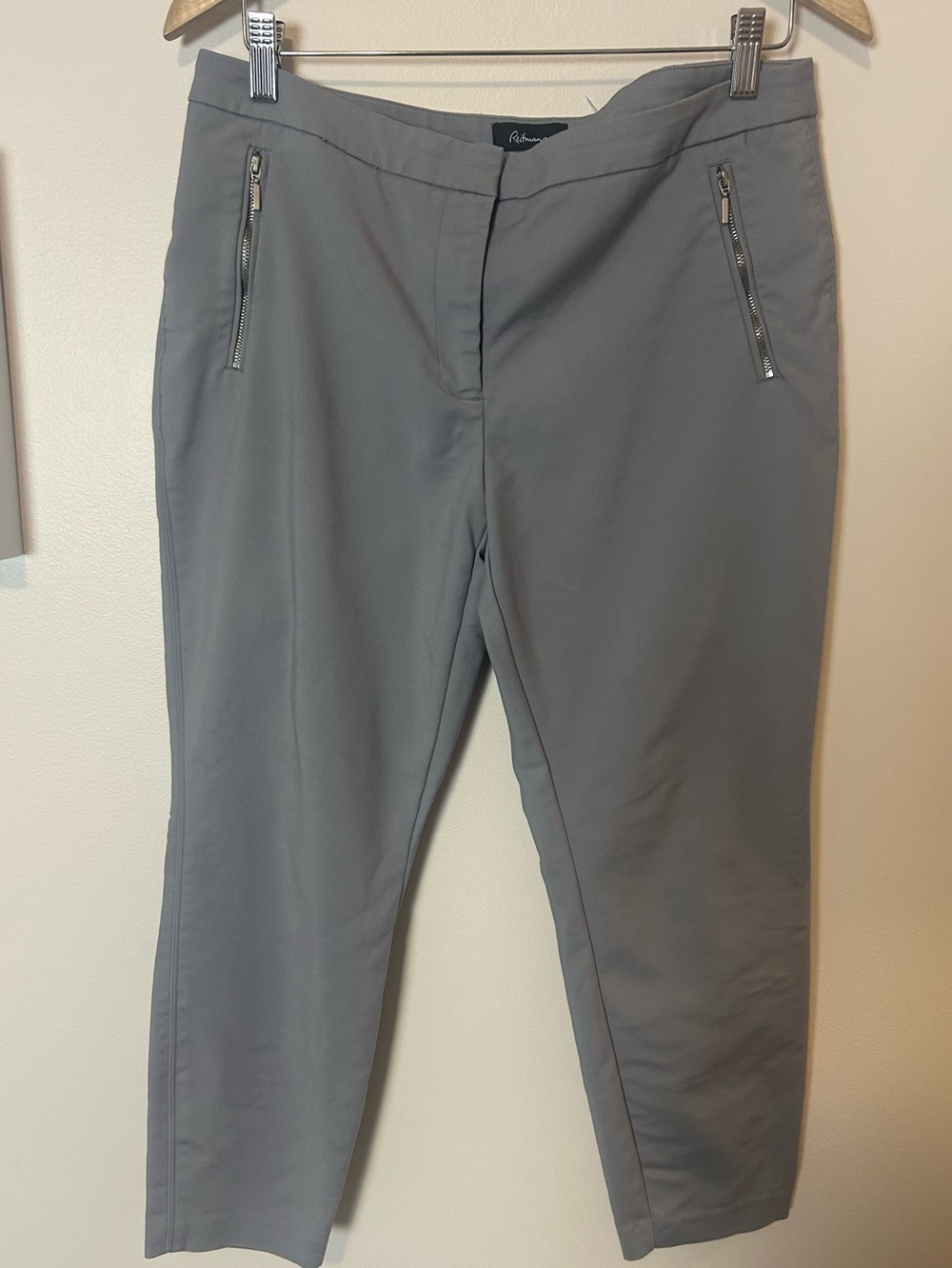 Grey Ankle Pants | Slim Stretch Office Career Trousers 12 from Reitmans